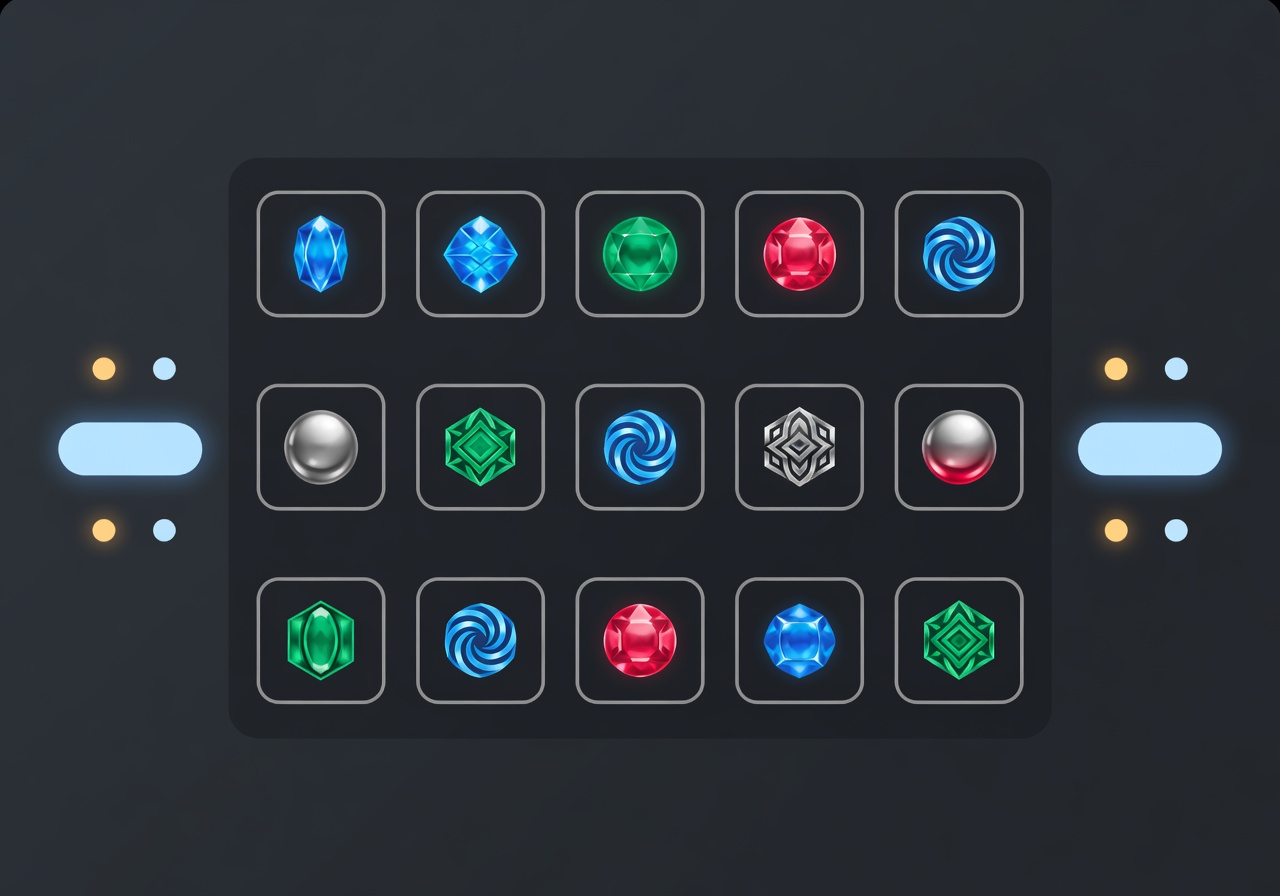 slot game fullscreen UI clean layout