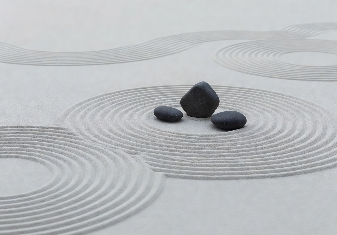 zen garden digital minimal aesthetic